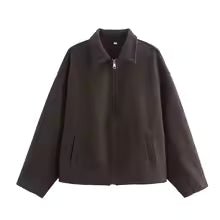 Relaxed Fit Women's Wool Zip Jacket - EasyApparels