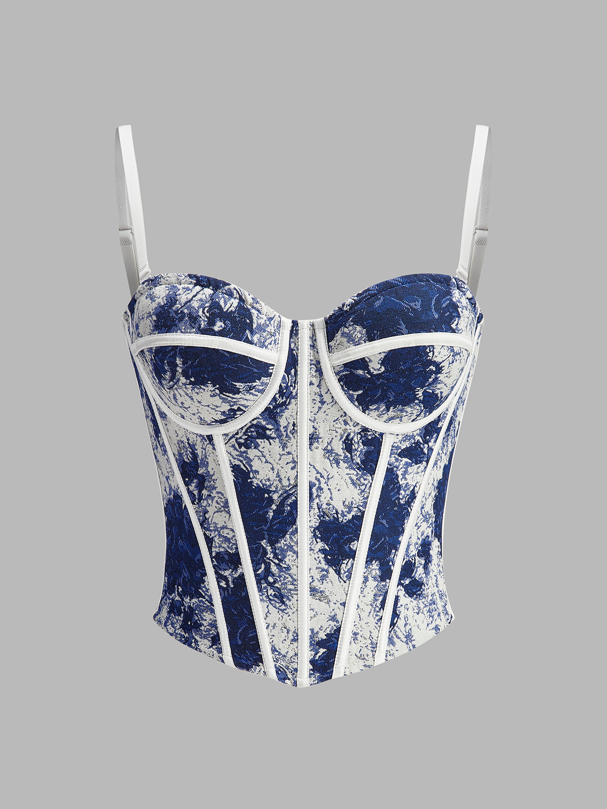 Vibrant Graphic Lace Up Bustier Top - EasyApparels