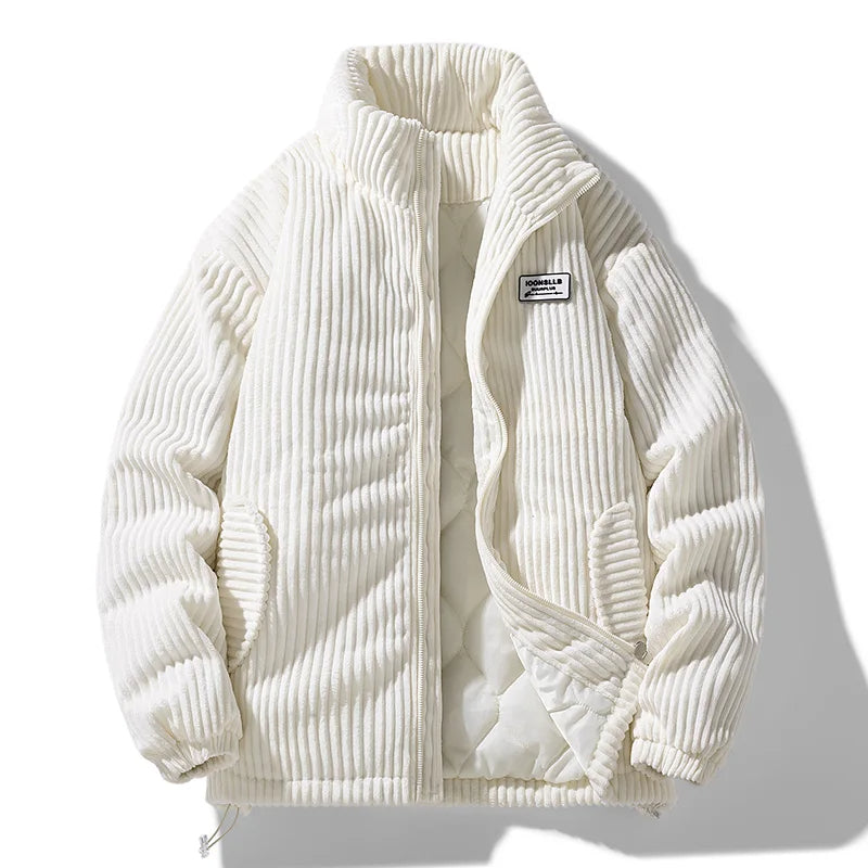 Loose Fit Crew Neck Bomber Jacket for Men