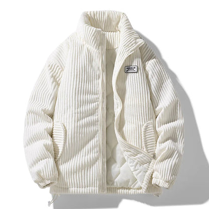 Loose Fit Crew Neck Bomber Jacket for Men