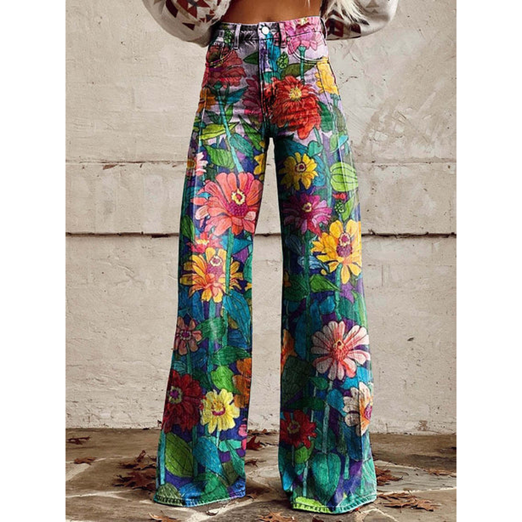 Ladies Comfortable Floral Print Trousers