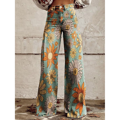 Ladies Comfortable Floral Print Trousers