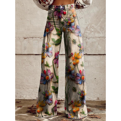 Ladies Comfortable Floral Print Trousers