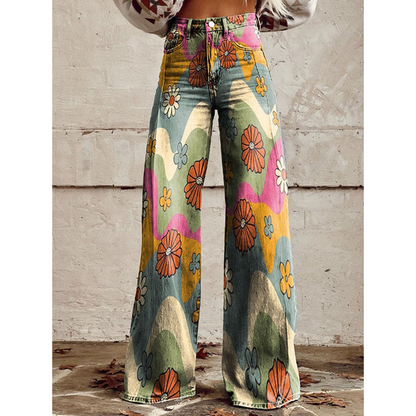 Ladies Comfortable Floral Print Trousers