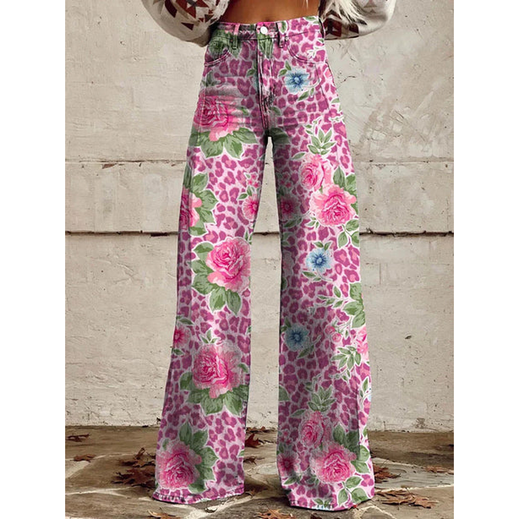 Ladies Comfortable Floral Print Trousers