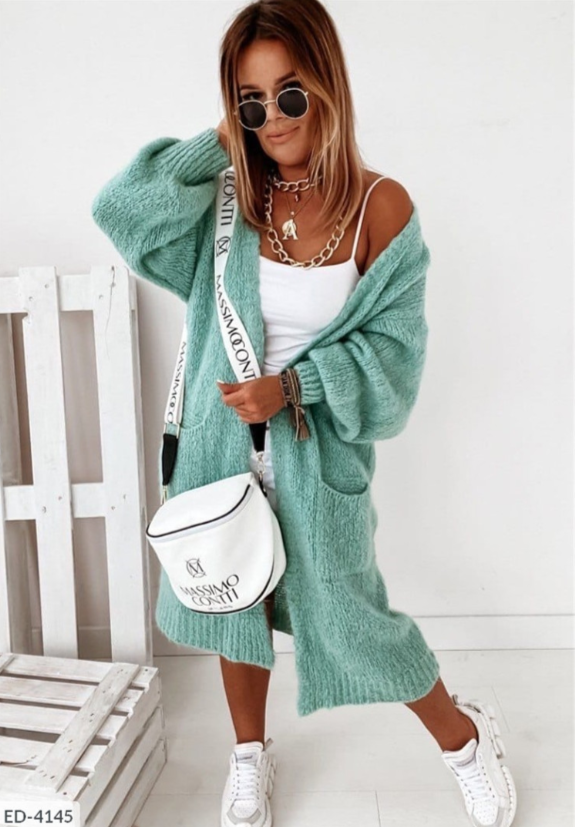 Soft Women's Oversized Open Front Winter Cardigan - EasyApparels
