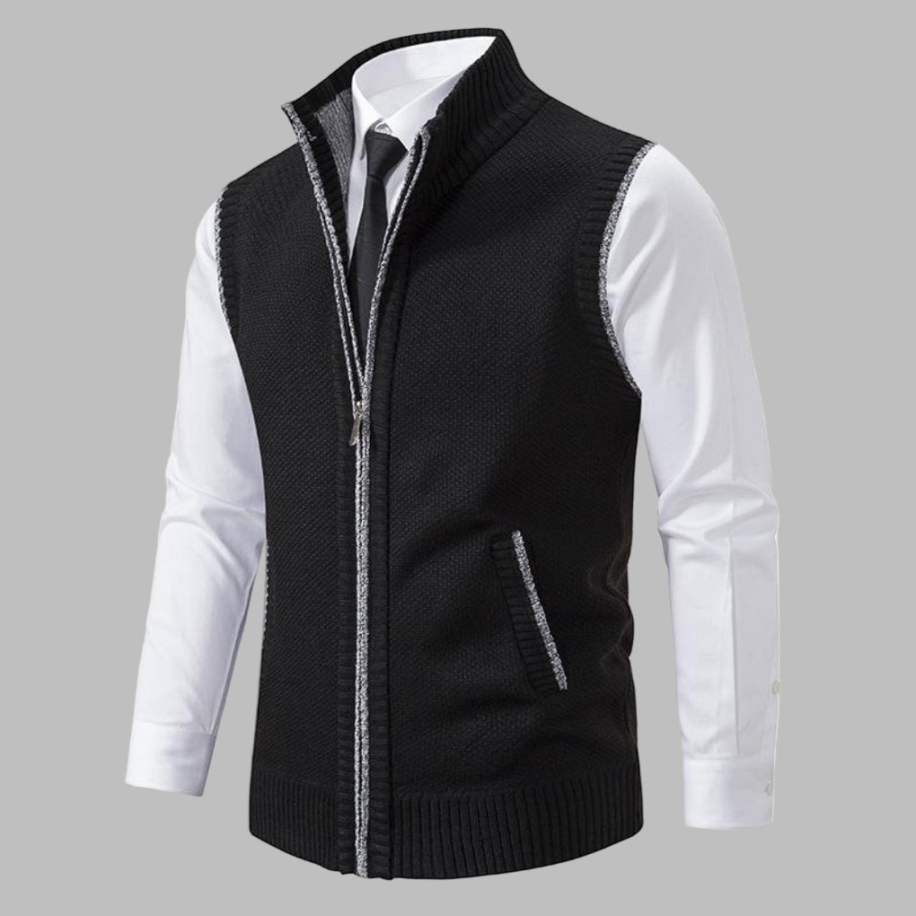 Warm Crew Neck Knitted Vest for Men
