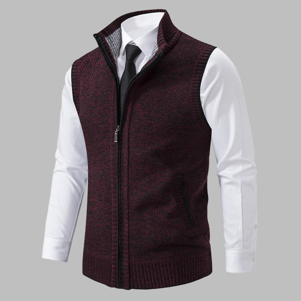 Warm Crew Neck Knitted Vest for Men