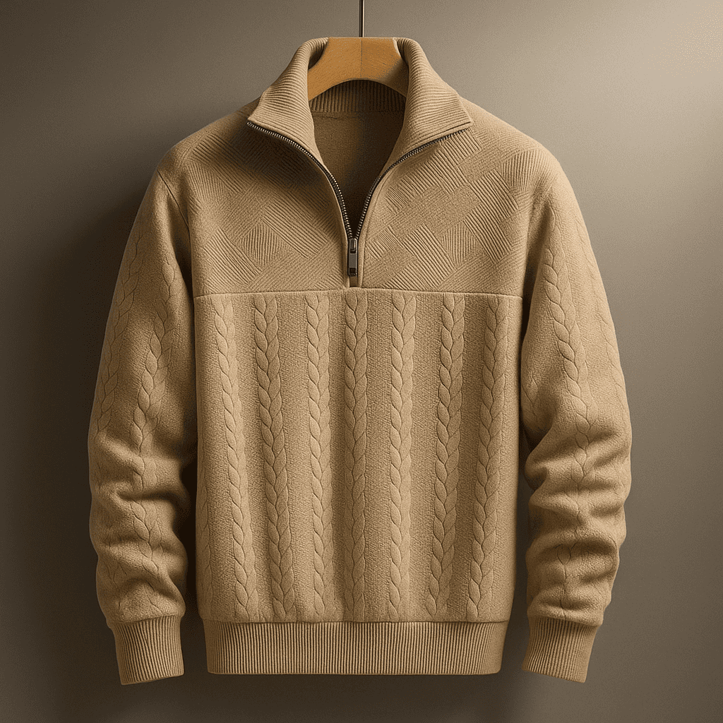 Cozy Marine Quarter Zip Sweater - EasyApparels