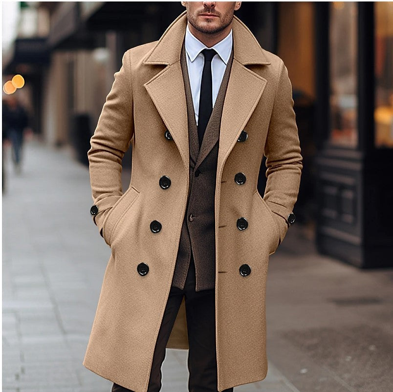 Warm Double Breasted Long Winter Coat - EasyApparels