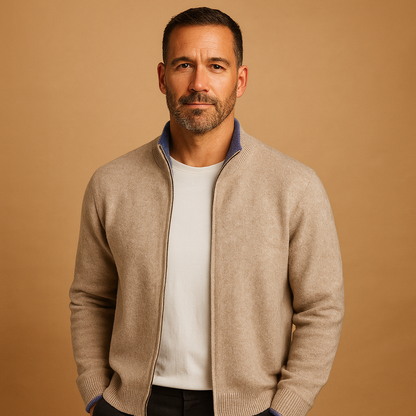 Warm Mens Zip Up Sweater - Vossary