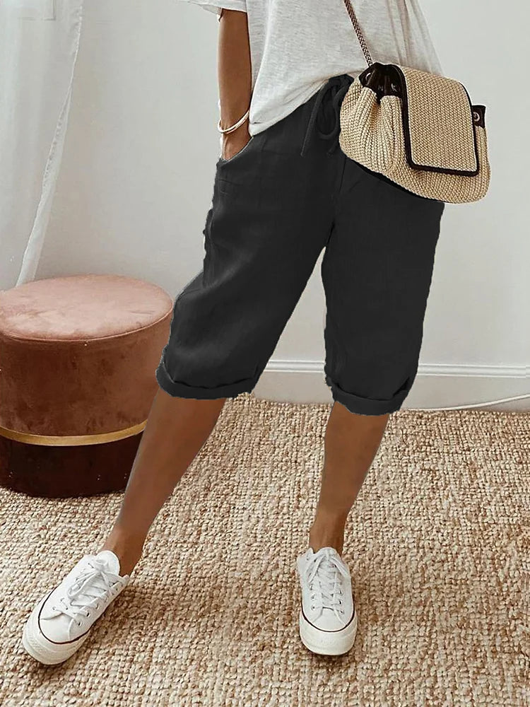 Ladies Elastic Waist Shorts