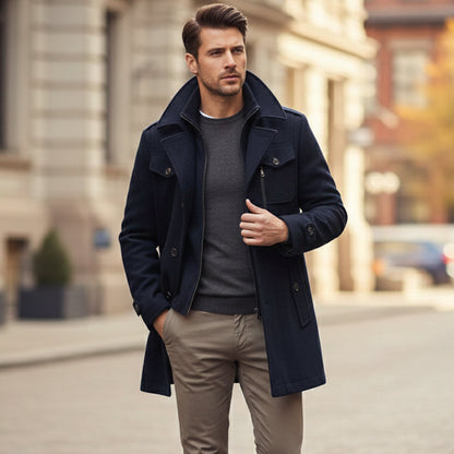 Classic Mens Warm Wool Overcoat