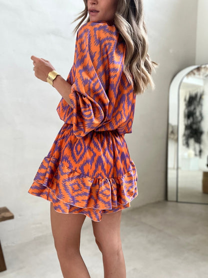 Floral Short Ruffle Dress
