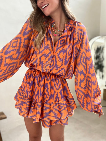 Floral Short Ruffle Dress
