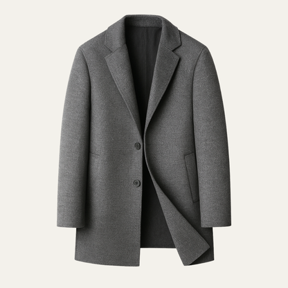 Luxury Men's Reversible Wool Overcoat - Vossary