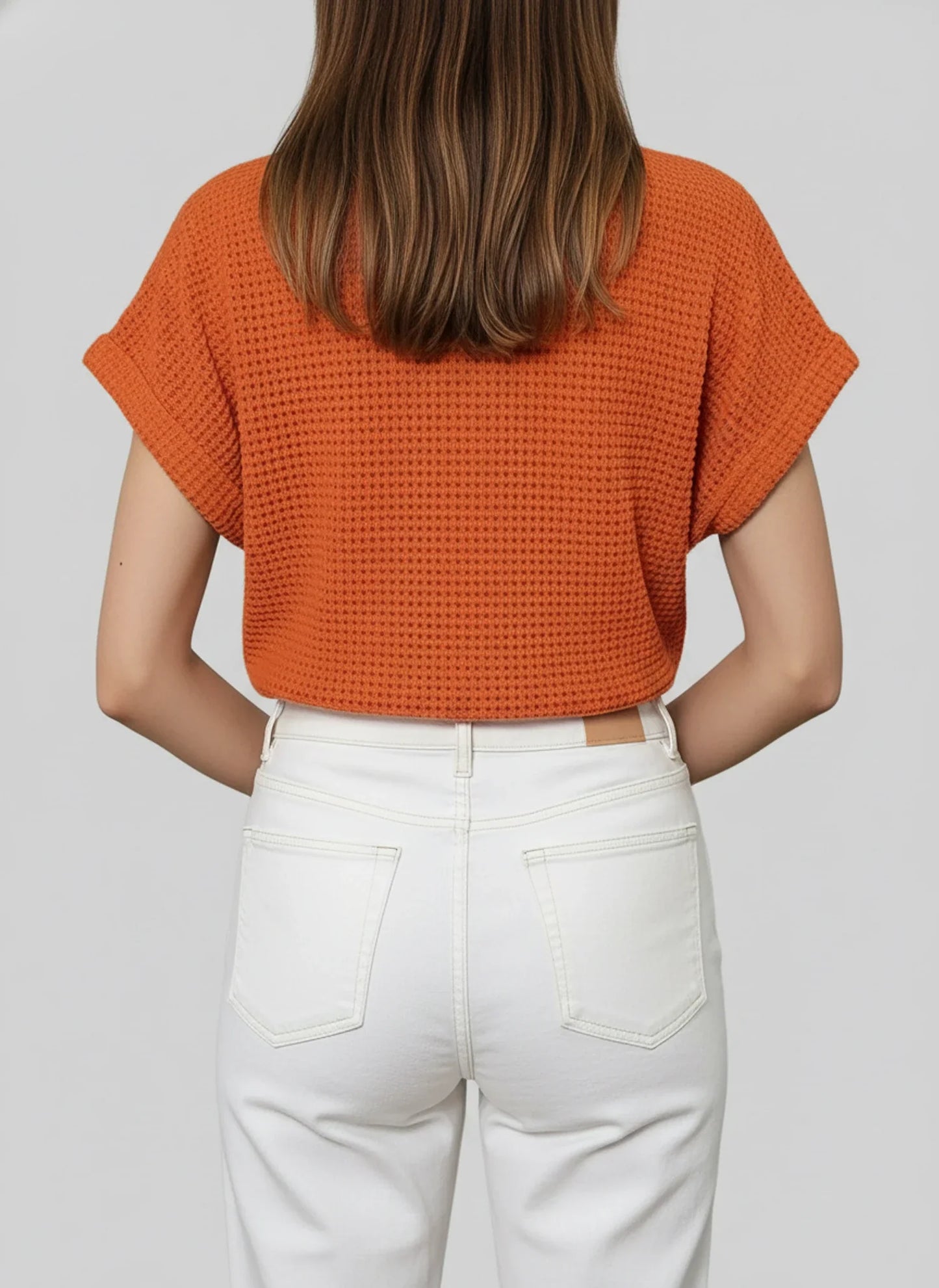 Feminine Ruffled Knit Top for Ladies