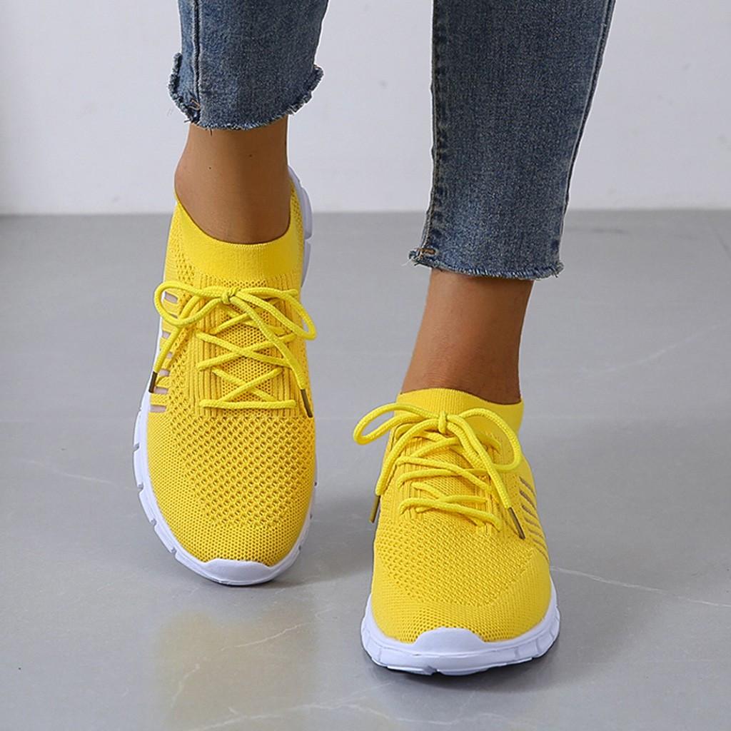 Ladies Anti-Slip Sneakers - ActiveColor-Yellow-2.5-Nora Luxe