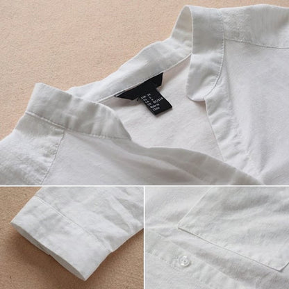 Ladies Linen Shirt with Long Sleeves – Isla-Red-S-The Livary