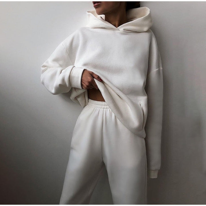 Women's Cozy Relaxed Fit Jogger Set - Pexav