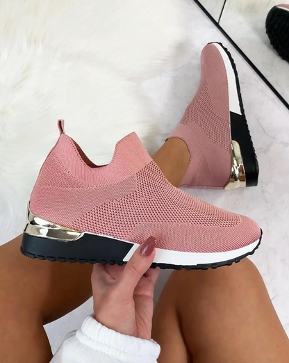 Ladies Slip-On Sneakers - FlexiStep-Pink-2.5-Nora Luxe