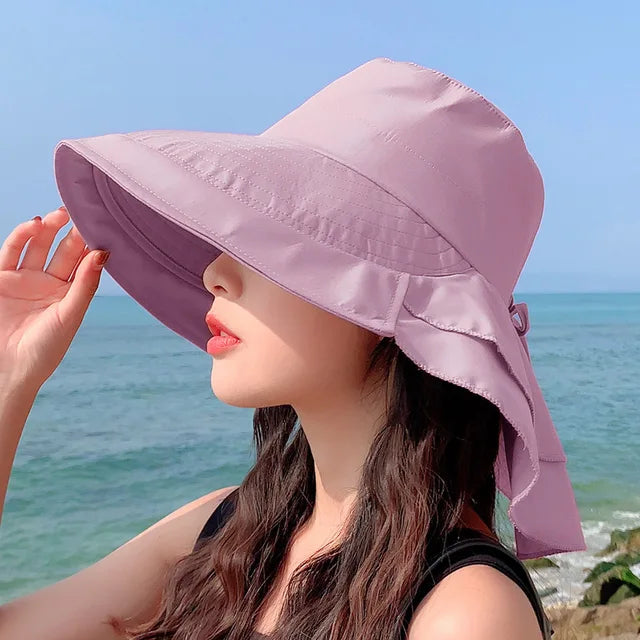 Ladies Sun Hat with Wide Brim and UV Protection – Celeste-Purple-State of Style