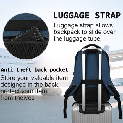 Secure Laptop Backpack with USB Charging and Pockets