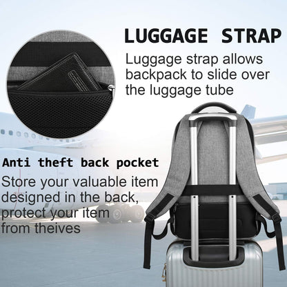 Secure Laptop Backpack with USB Charging and Pockets
