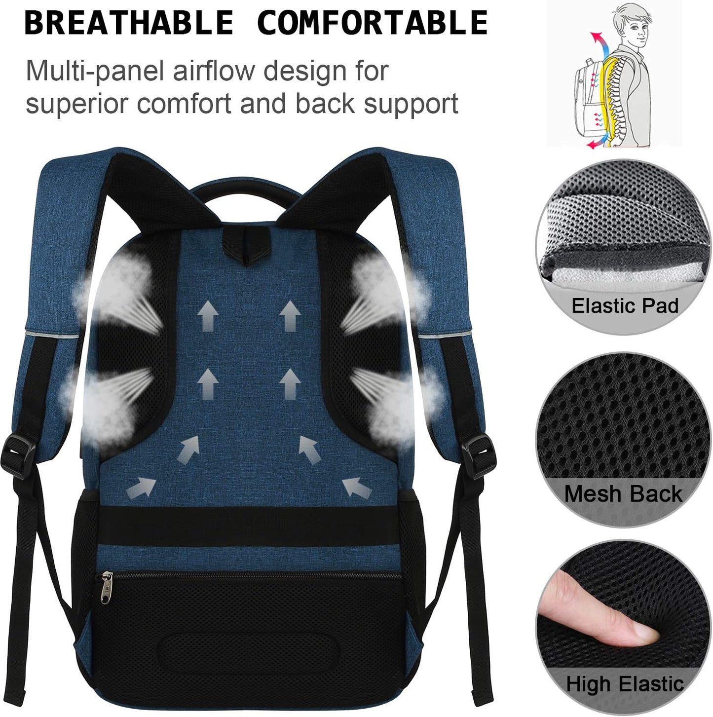 Secure Laptop Backpack with USB Charging and Pockets