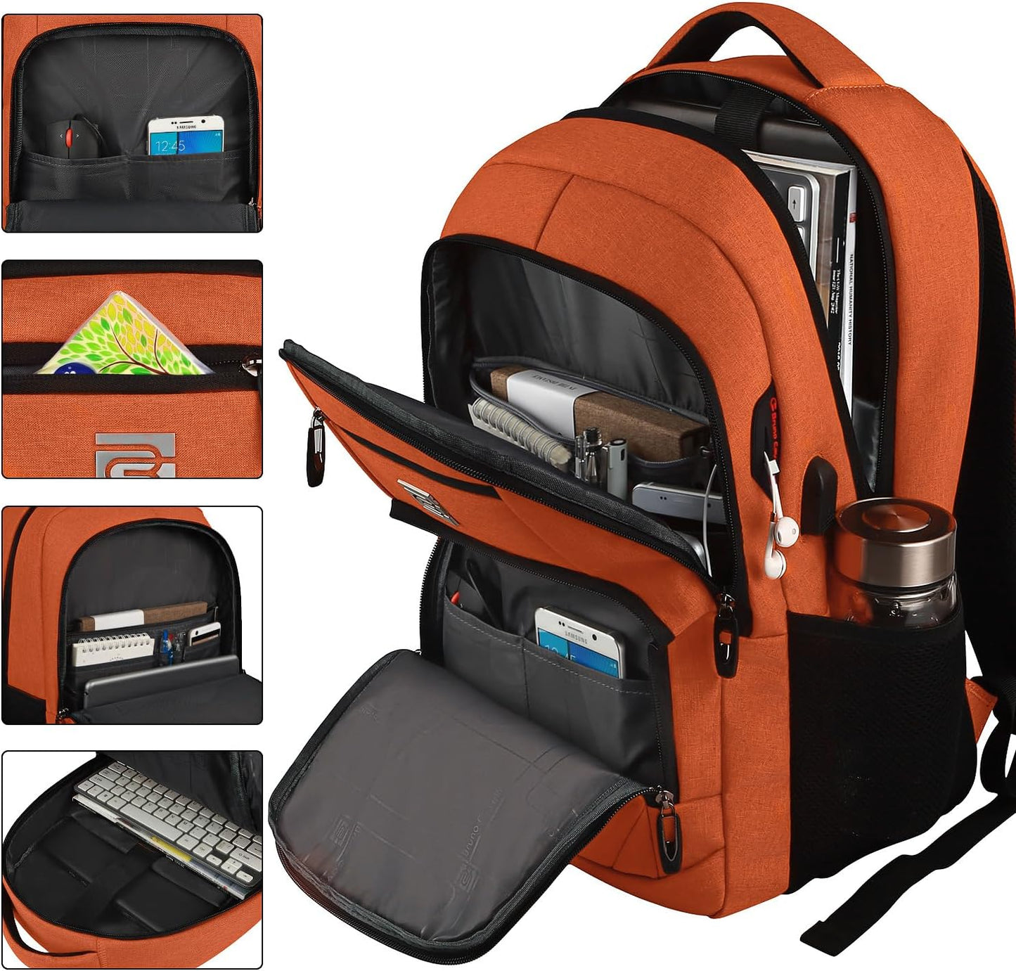 Secure Laptop Backpack with USB Charging and Pockets