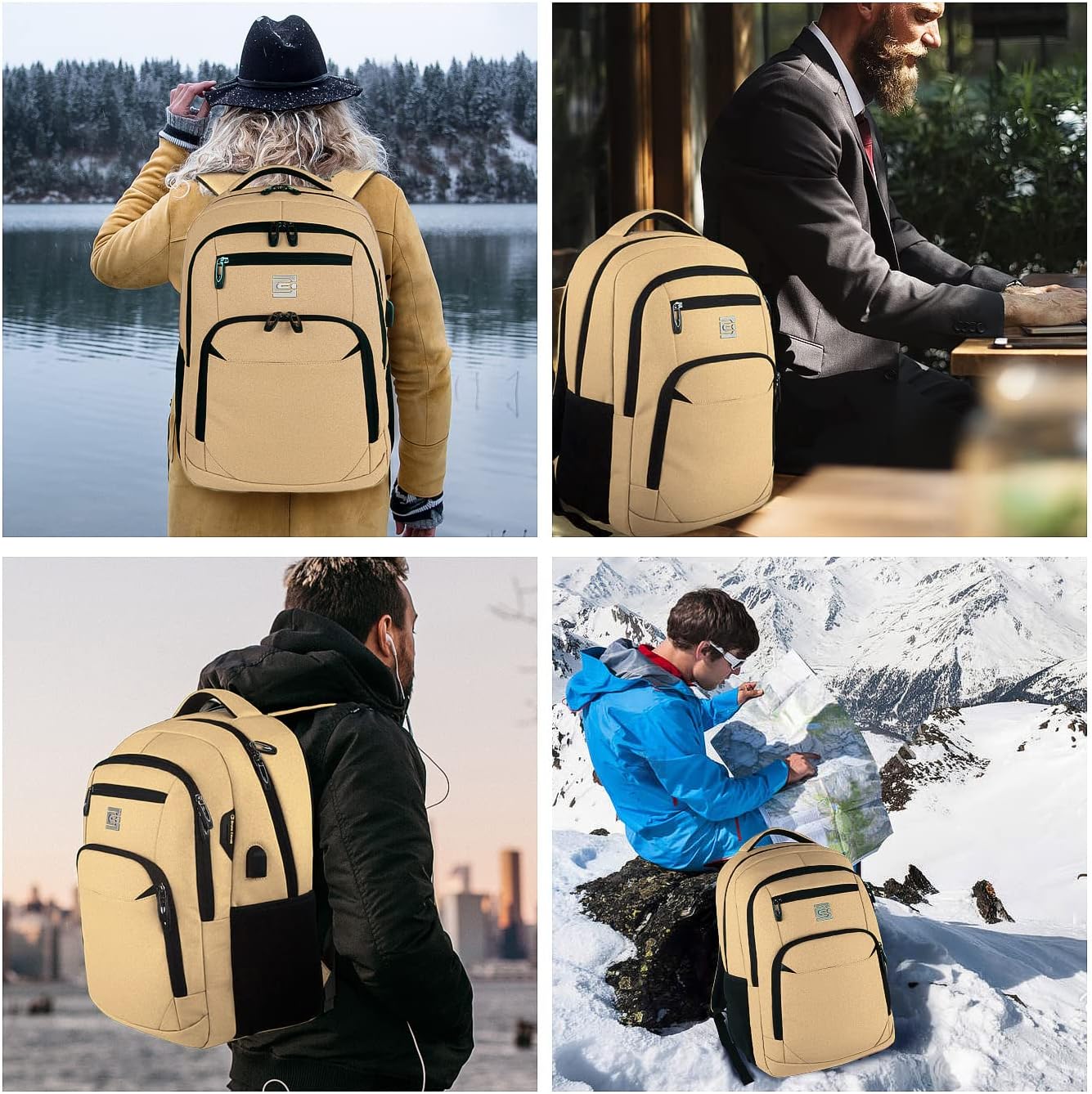 Secure Laptop Backpack with USB Charging and Pockets