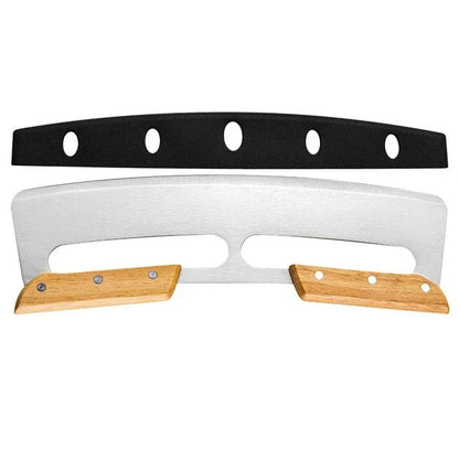Large Pizza Cutter with Curved Stainless Steel Blade (35 cm) - Bruno-Double Handle-The Livary