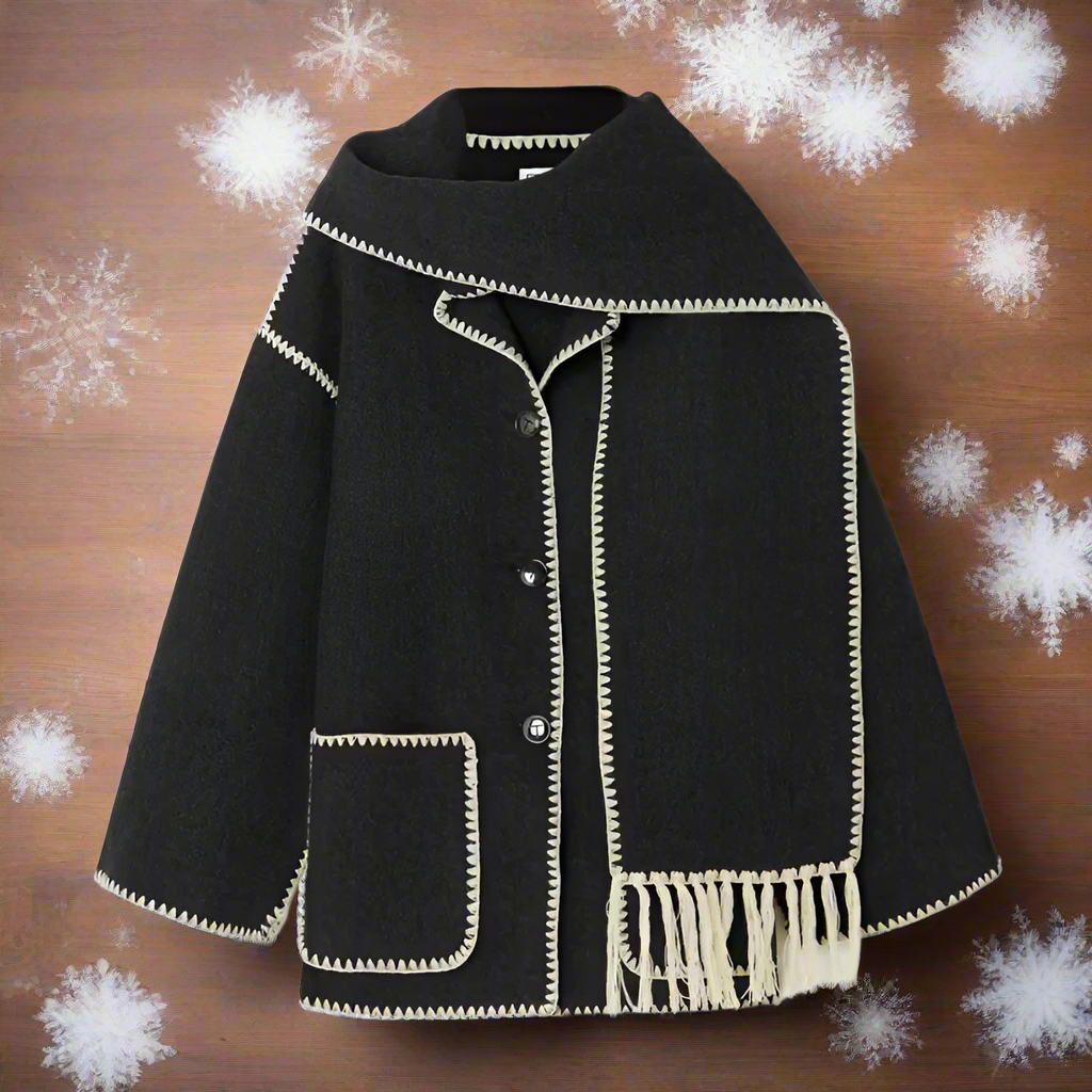Relaxed Fit Wool Women's Coat with Button Front - EasyApparels