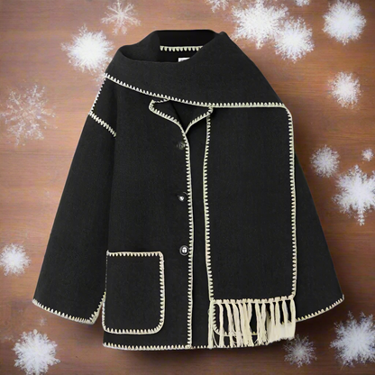 Relaxed Fit Wool Women's Coat with Button Front - EasyApparels