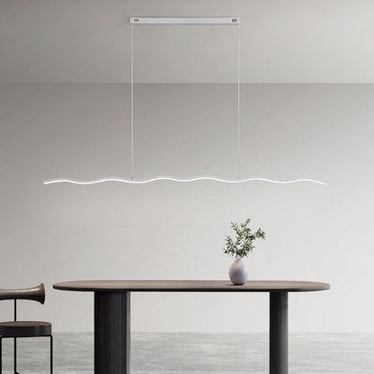 LED Pendant Lamp with Trendy Wave Line Design - WaveGlow-Black-Warm white-Nora Luxe
