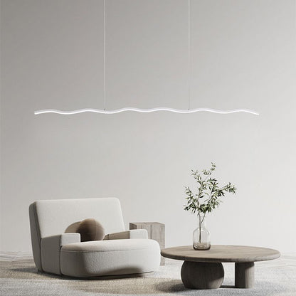 LED Pendant Lamp with Trendy Wave Line Design - WaveGlow-Black-Warm white-Nora Luxe