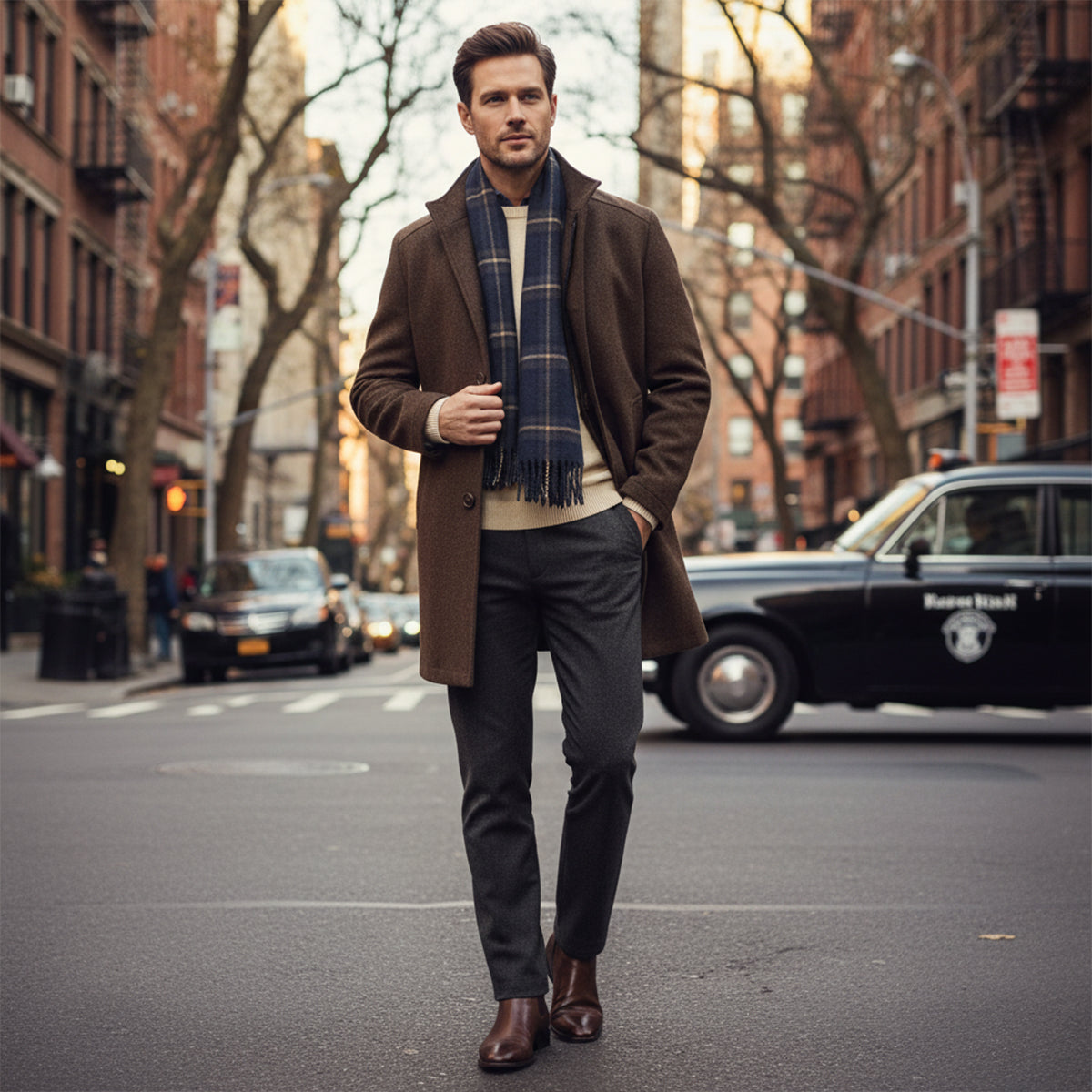 Warm Mens Classic Wool Winter Coat