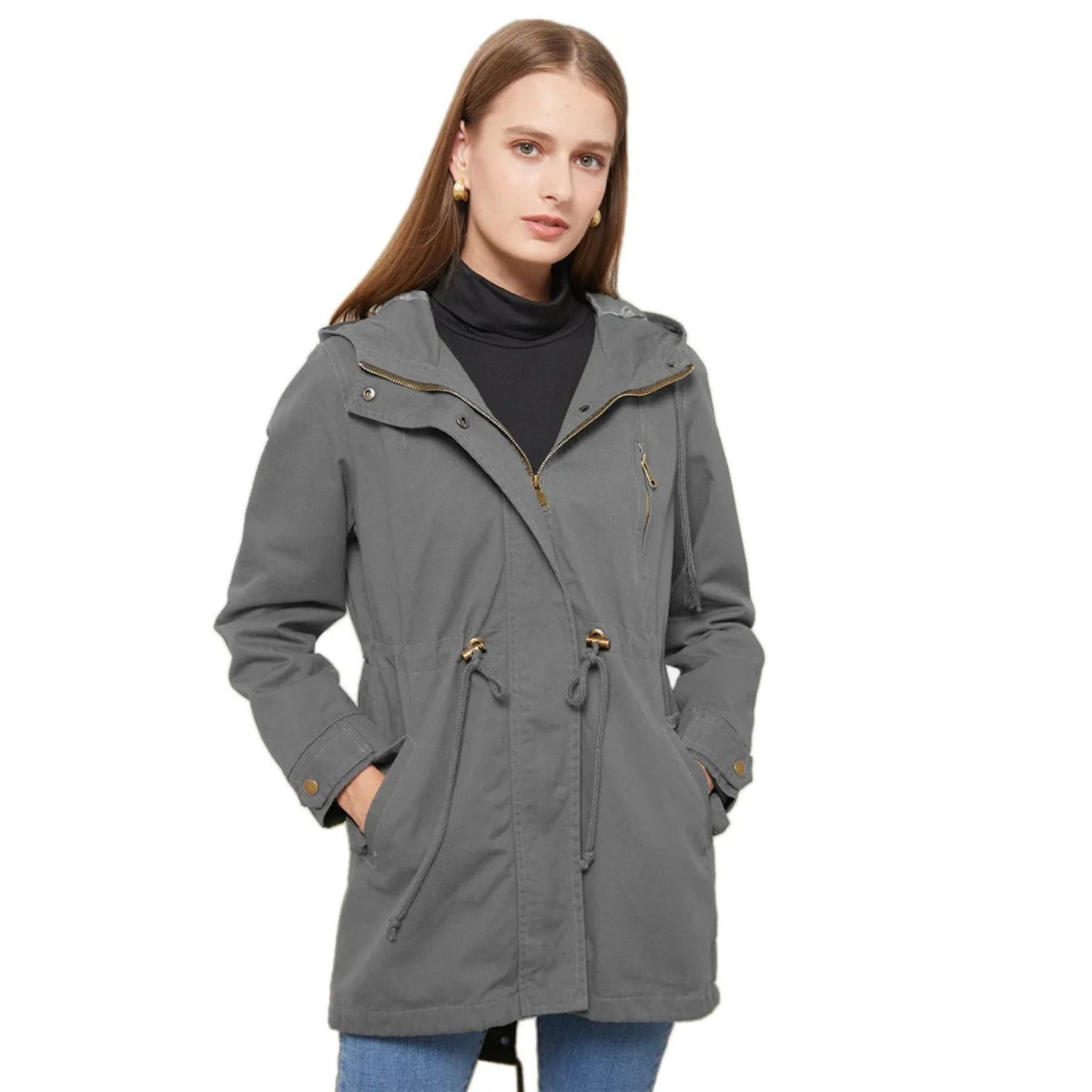 Light & Stylish Women's Summer Jacket with Long Fit – Amira-Gray-S-Nora Luxe