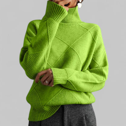 Ladies' Colorful Winter Knit Turtleneck Sweater