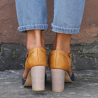 Image of Lisa | Women's T-Strap Block Heel Shoes