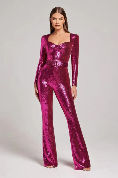 Glittery Full-Length Party Jumpsuit