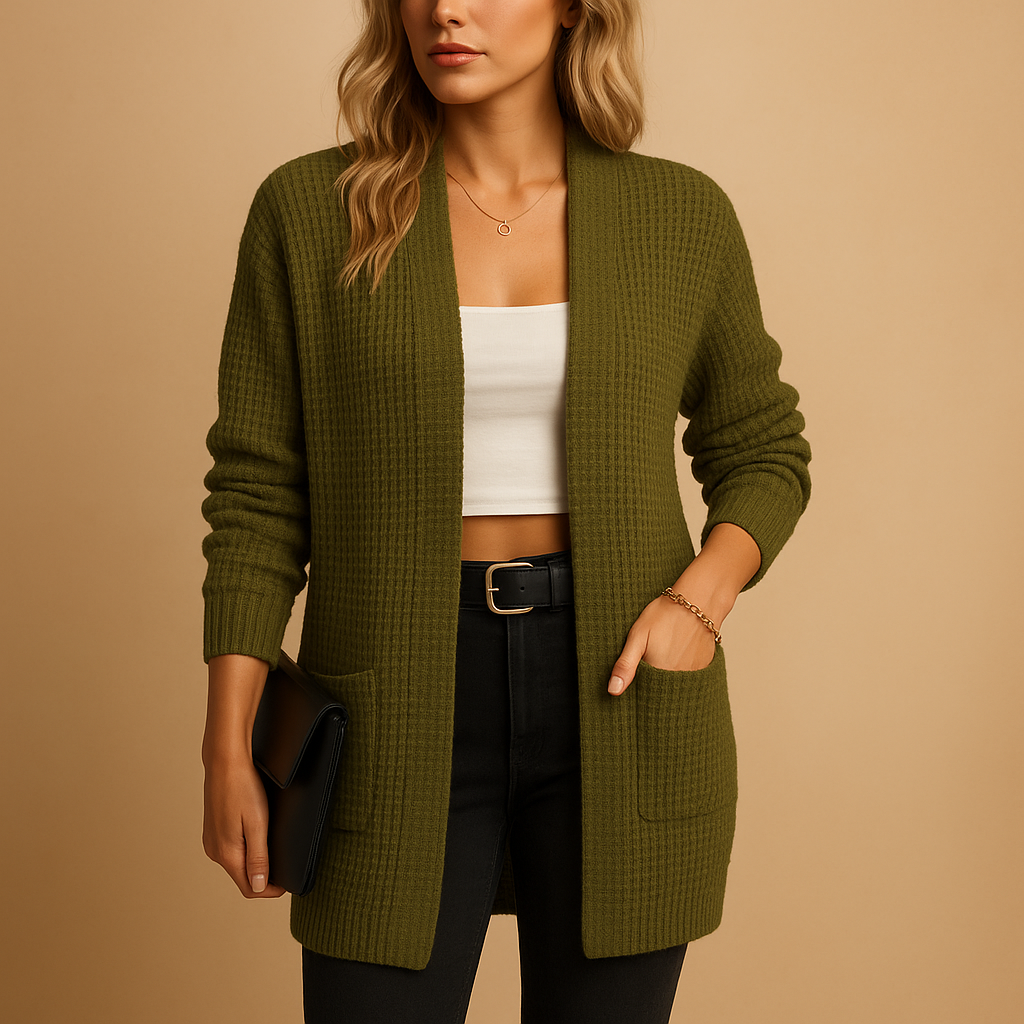 Comfy Oversized V-Neck Cardigan for Women - Vossary