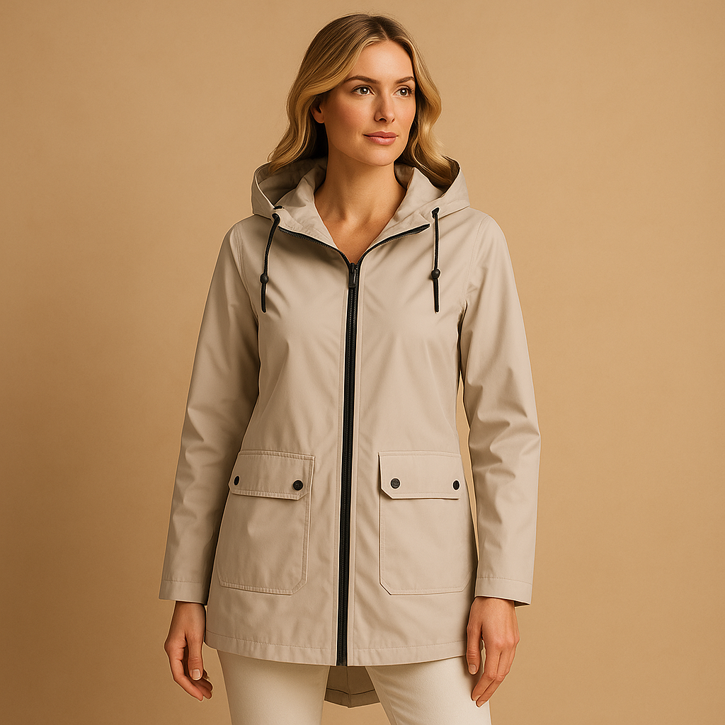 Waterproof Women's Rain Jacket with Hood - Vossary