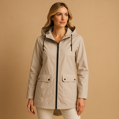 Waterproof Women's Rain Jacket with Hood - Vossary