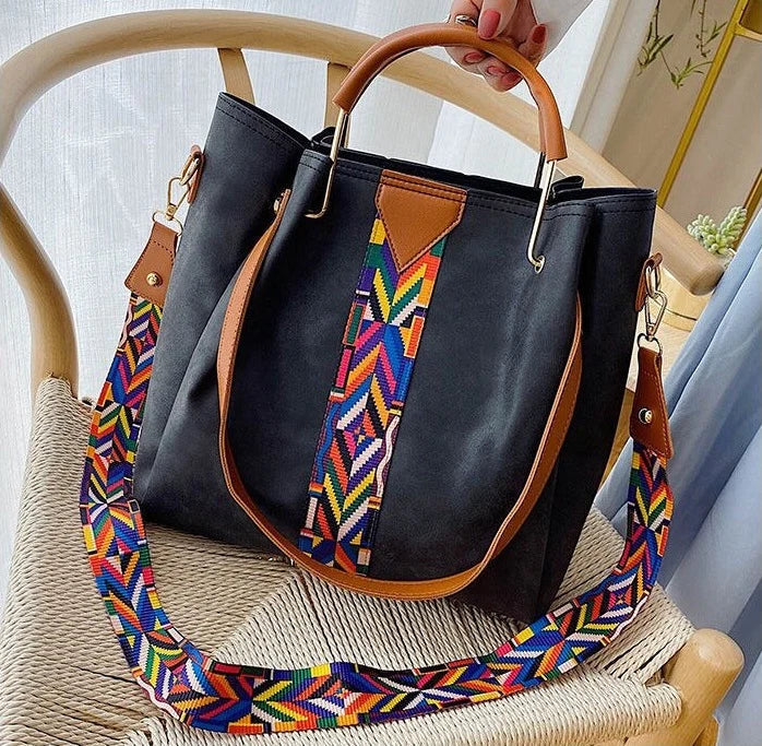 Large Capacity Leather Daily Tote Bag
