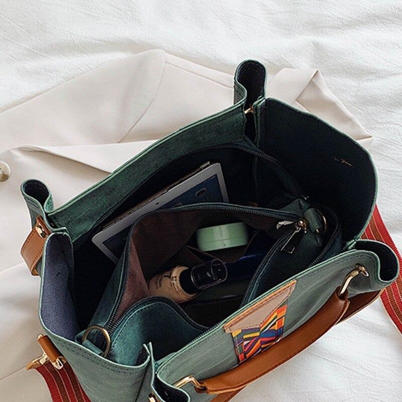 Large Capacity Leather Daily Tote Bag