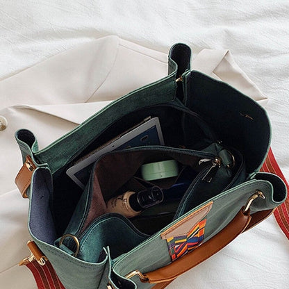 Large Capacity Leather Daily Tote Bag