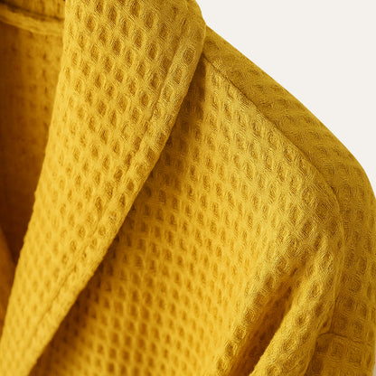 Soft Men's Waffle Weave Bathrobe with Tie Belt