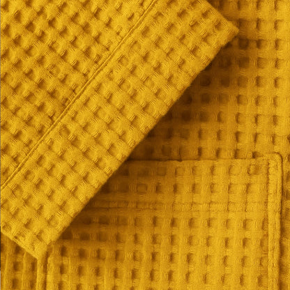 Soft Men's Waffle Weave Bathrobe with Tie Belt