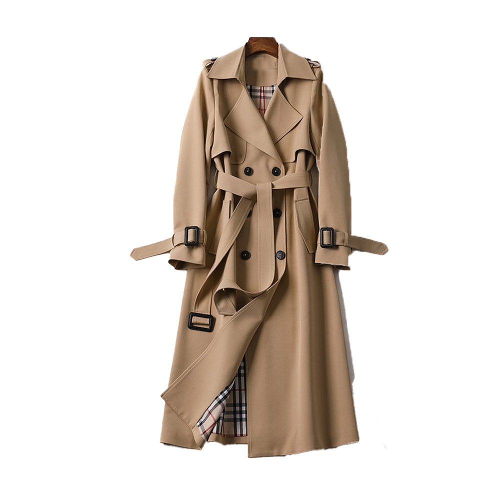 Classic Double Breasted Cotton Trench Coat